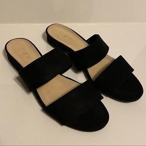 Bar III Double Strap Sandal, Size: 7, Black